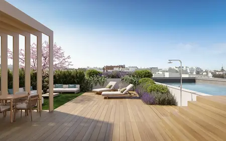 Ático clásico de 2 dormitorios con terraza en Castellana, Salamanca